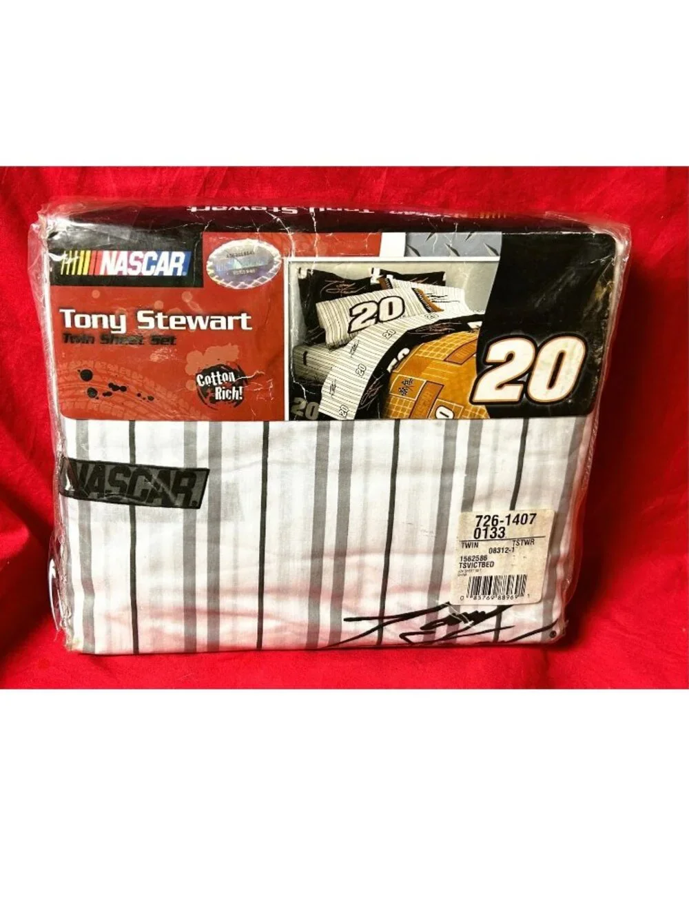 Twin Comforter+Sheet Set+Sham+Curtains~Vintage NASCAR #20 Tony Stewart Race Car